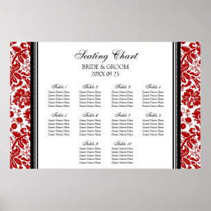 Tableau 10 Tableaux Rouge Noir Damas
