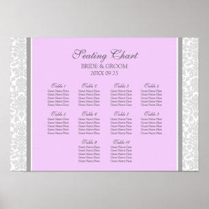 Tableau 10 Tables Lilac Gray Damask