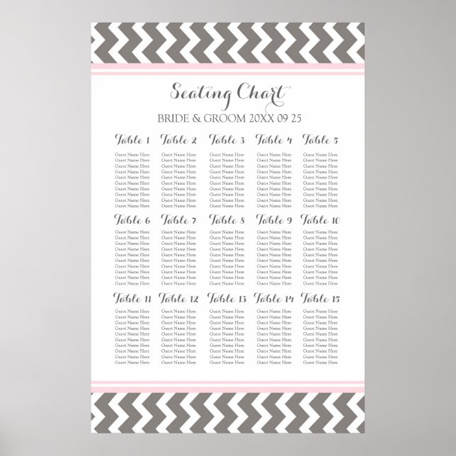 Tableau 15 Tableau 150 Gris rose invité Chevron (Devant)