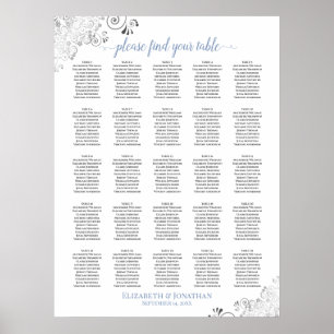 Tableau 25 Mariage en dentelle blanc et bleu