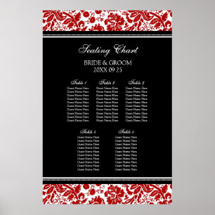 Tableau 5 Tableaux Rouge Noir Damas
