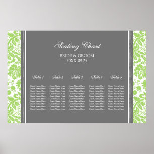 Tableau 5 Tables Gray Lime Damask