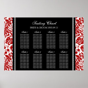 Tableau 8 Tableaux Noir Rouge Damas