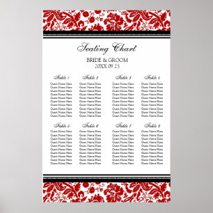 Tableau 8 Tableaux Rouge Noir Damas