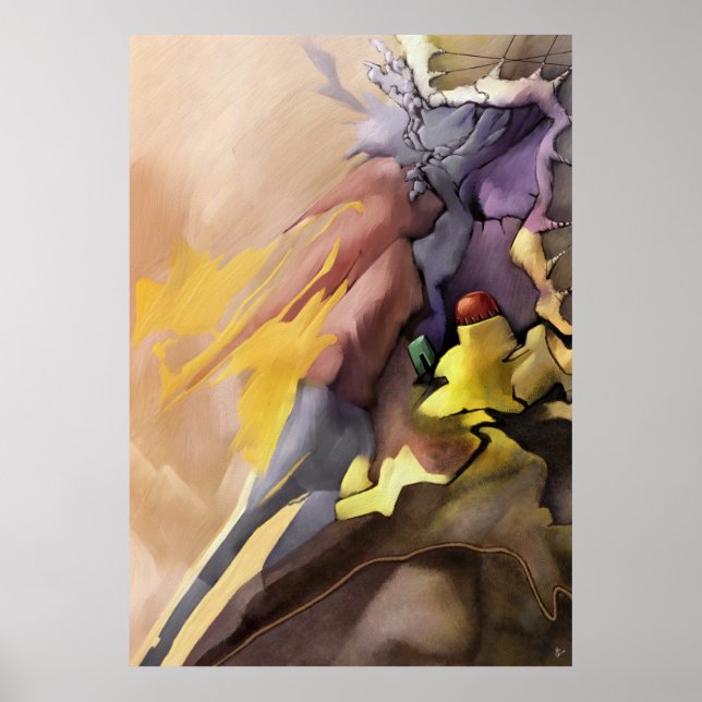 Tableau Abstrait #1 Gauche de l'ensemble de 2 impr (Devant)