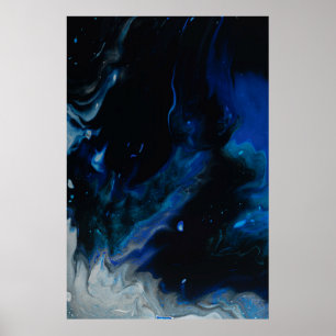 Tableau abstrait bleu et blanc