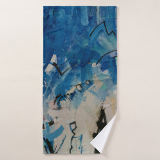 Tableau abstrait bleu et blanc