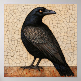 Tableau Abstrait d'oiseaux de corneille
