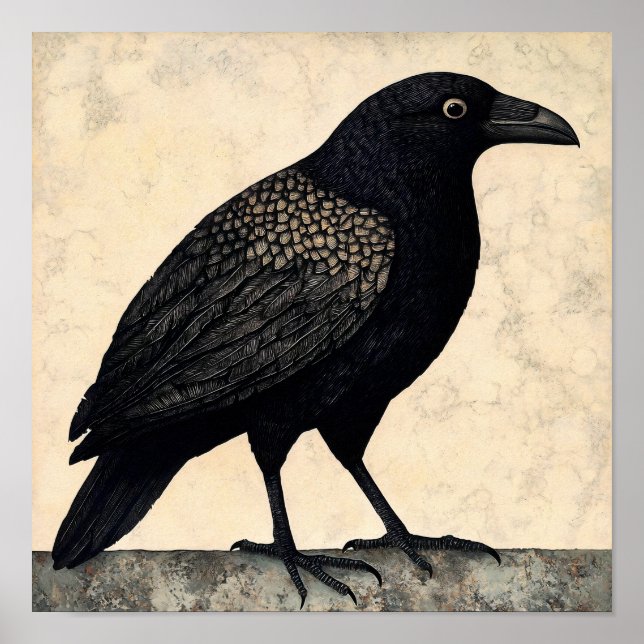 Tableau Abstrait d'oiseaux de corneille (Devant)