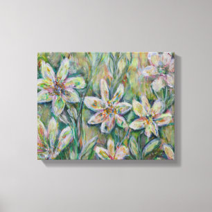 Tableau Abstrait en toile florale de 14 po x 11 po