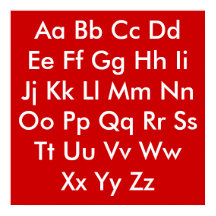 Tableau alphabet rouge et blanc