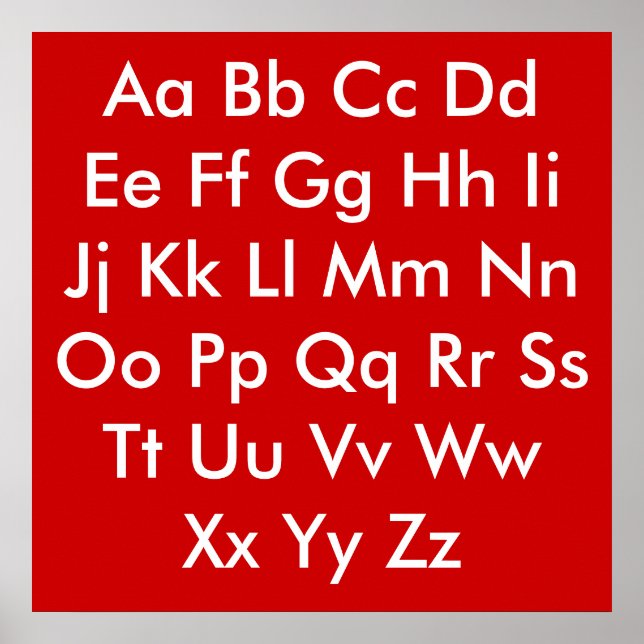 Tableau alphabet rouge et blanc (Devant)