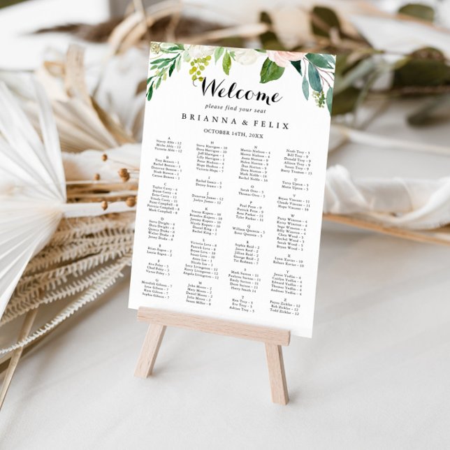 Tableau alphabétique floral vert simple (Créateur téléchargé)