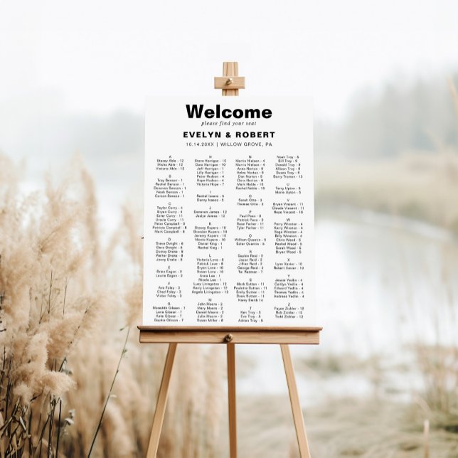 Tableau alphabétique minimaliste élégant (Créateur téléchargé)