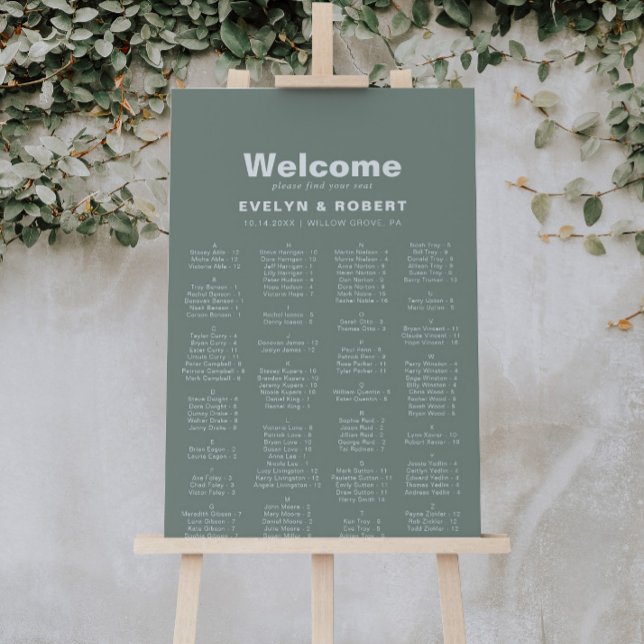 Tableau alphabétique minimaliste vert (Créateur téléchargé)