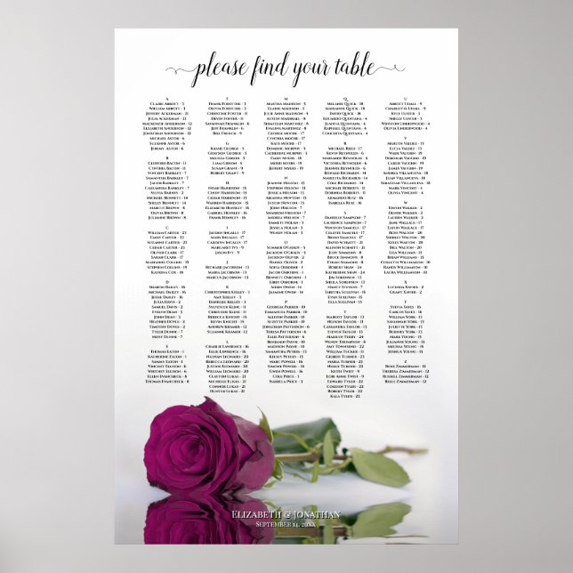 Tableau alphabétique Rose Cassis violet (Devant)