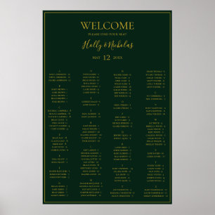 Tableau alphabétique simple de Noël vert