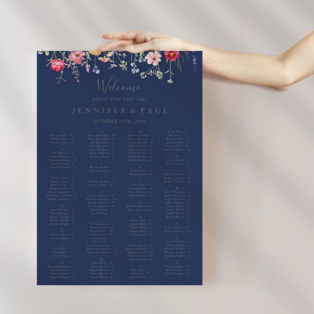 Tableau alphabétique simple Fleur sauvage bleu (Créateur téléchargé)