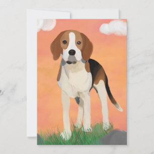 Tableau beagle - Carte d'anniversaire