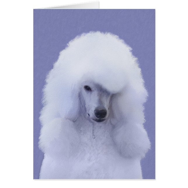 Tableau blanc standard de caniche - Art original d (Devant)