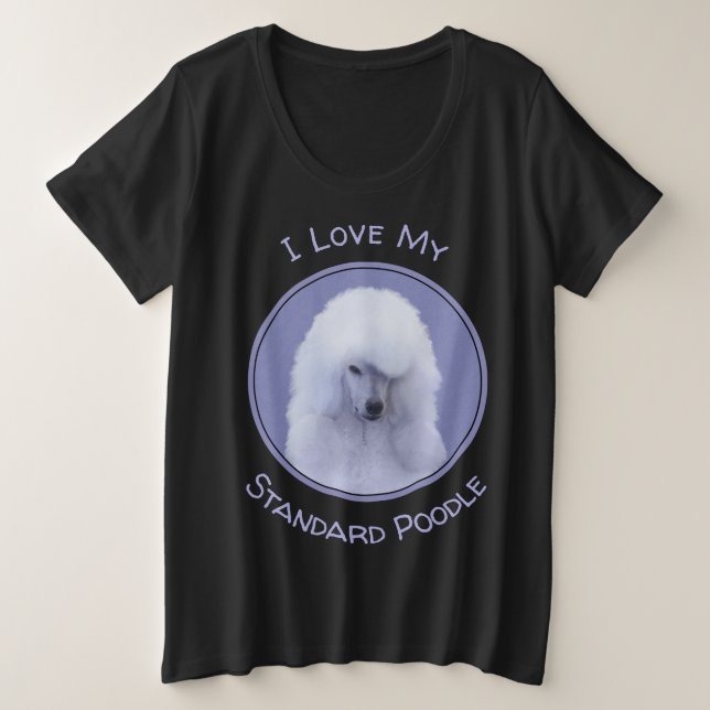 Tableau blanc standard de caniche - Art original d (Design devant)