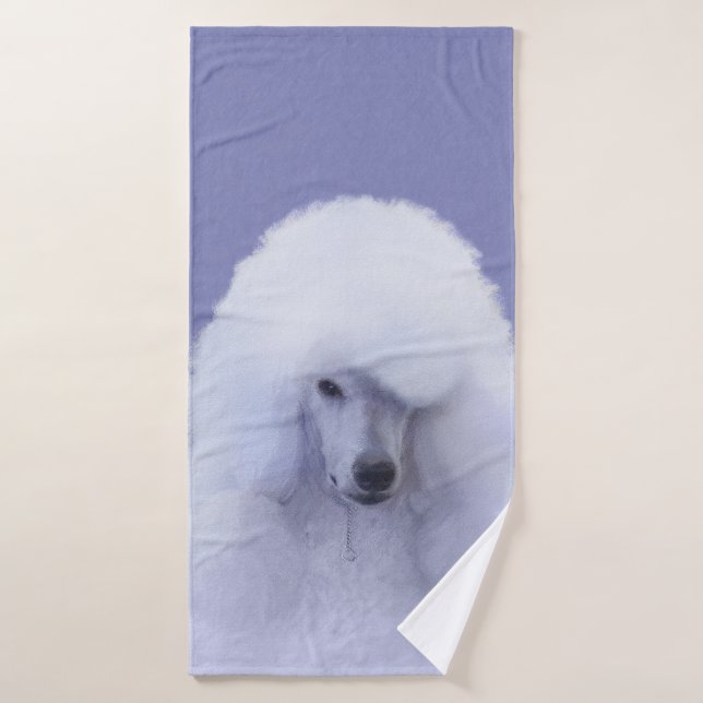 Tableau blanc standard de caniche - Art original d (Serviette de bain)
