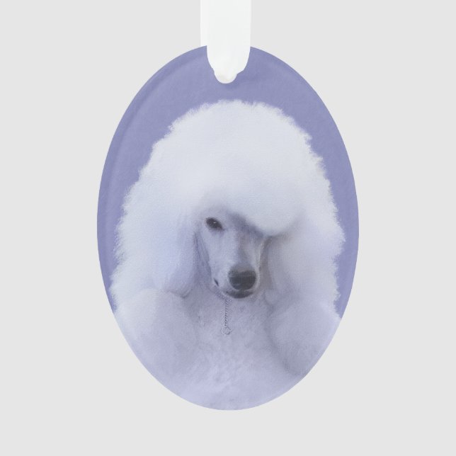 Tableau blanc standard de caniche - Art original d (devant)