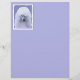 Tableau blanc standard de caniche - Art original d