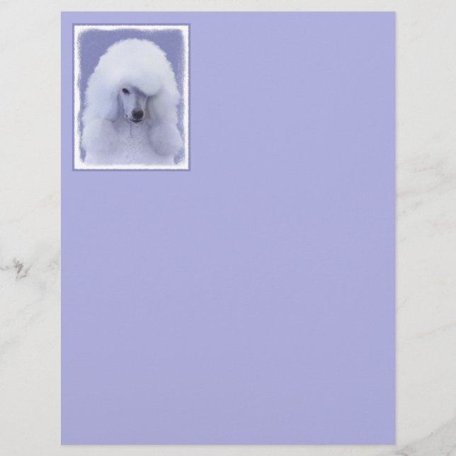 Tableau blanc standard de caniche - Art original d (Devant)