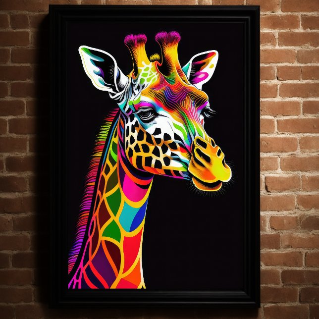 Tableau coloré Abstrait d'une girafe 2:3 Poster (Créateur téléchargé)