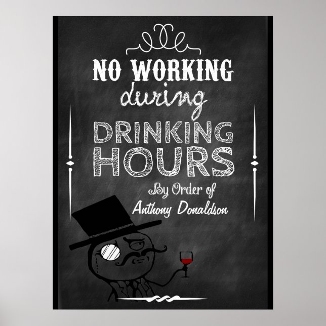 Tableau craie personnalisé humour vin (Devant)