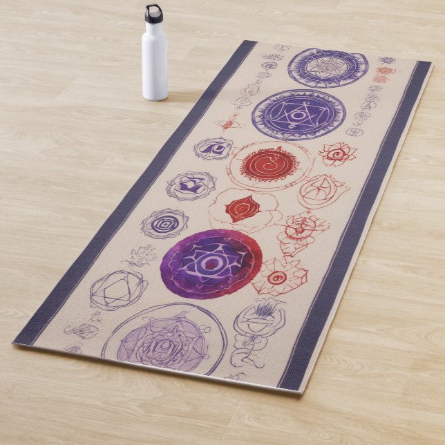 Tableau d'alignement des chakras Tapis de yoga – M (En situation)