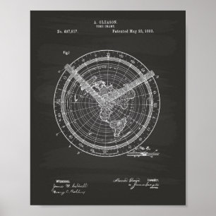 Tableau d'art de brevet du diagramme de temps 1893