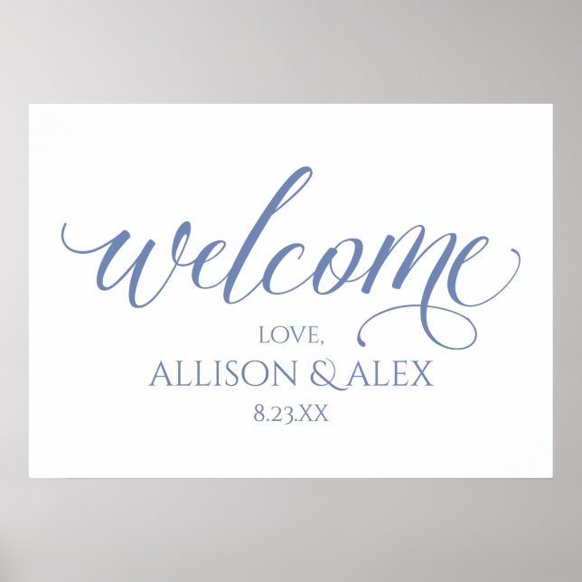 Tableau de bienvenue de mariage en calligraphie es (Devant)