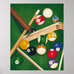 Tableau de billards réaliste avec les boules et la