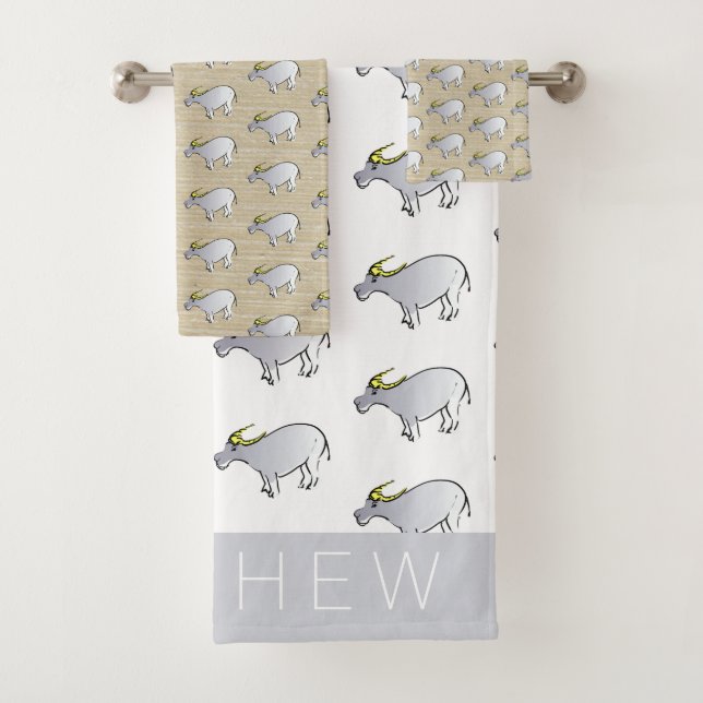 Tableau de bisons d'eau chinois Ox Nom de l'année  (En situation)