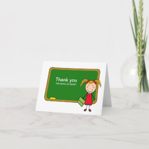 Tableau de bord avec Carte pour notes Merci fille