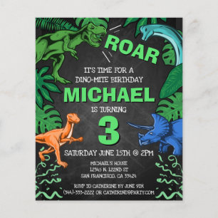 Tableau de bord budgétaire Dinosaur Anniversaire d