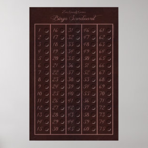 Tableau de bord de bingo 75 - Jeux de gravité zéro