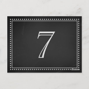 Tableau de bord des cartes de numéro de table mari