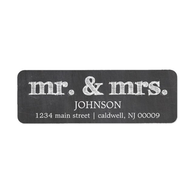 Tableau de bord M. & Mme Étiquettes d'adresse de r (Devant)