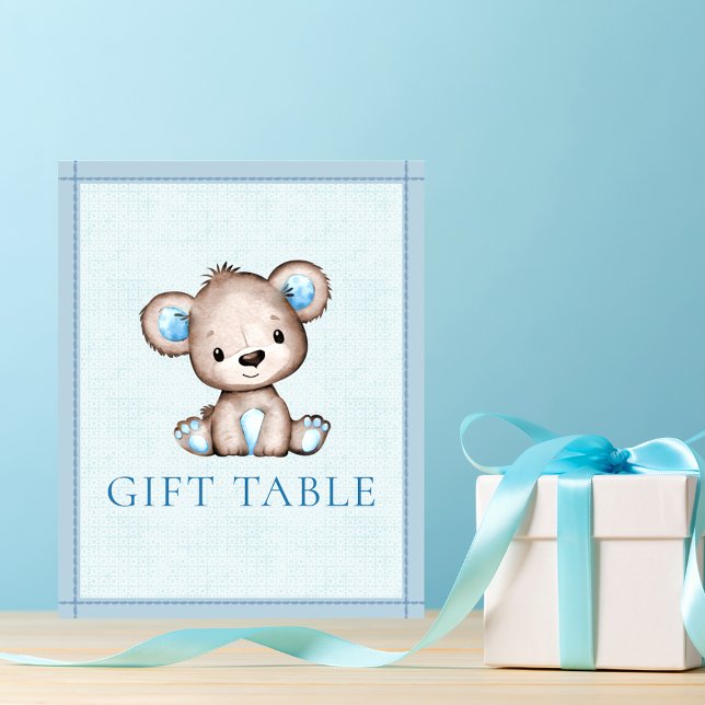 Tableau de Cadeaux Ourson Brun Mignon Baby Shower (Créateur téléchargé)