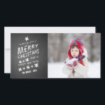 TABLEAU DE CHALKBOARD MERRY CHRISTMAS | CARTE PHOT<br><div class="desc">NOËL RUSTIQUE DE JEUX | CARTE PHOTO VACANCES. Elke Clarke© Police à craie amusante utilisée sur un arrière - plan à effet de tableau noir. Je vous souhaite un Joyeux Noël et une Bonne Année. Personnalisez avec votre nom et votre photo de famille. Autres couleurs et styles disponibles sur www.zazzle.com/monogramgallery....</div>