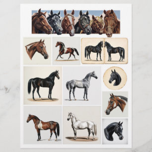 Tableau de chevaux vintages avec Arabes