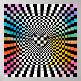 Tableau de contrôle op art Rainbow love