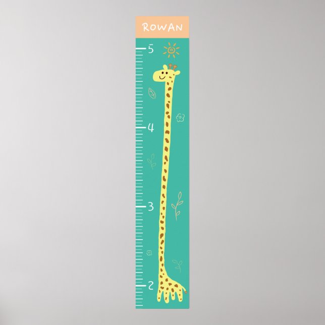 Tableau de croissance de la girafe souriante (Devant)