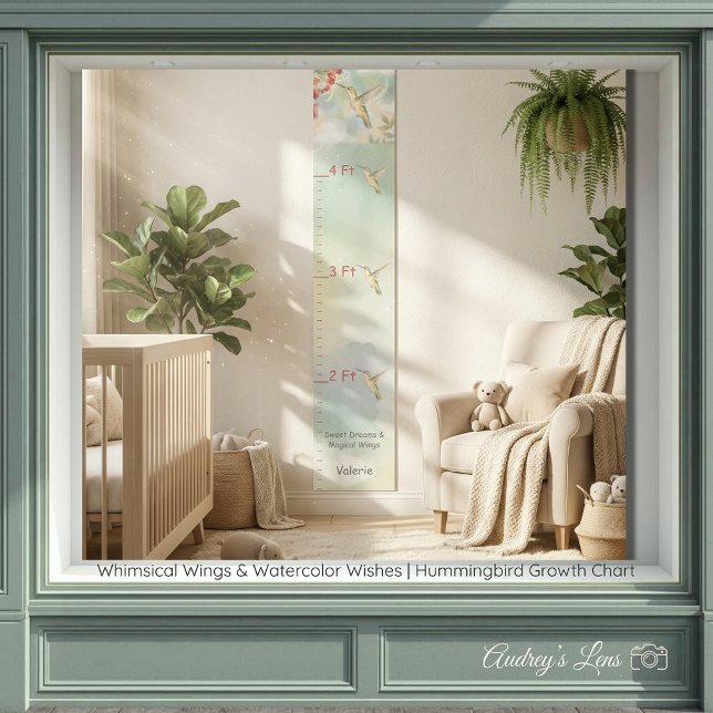 Tableau de croissance personnalisé pour enfant - A (Personalized Child's Growth Chart Whimsical Wings)