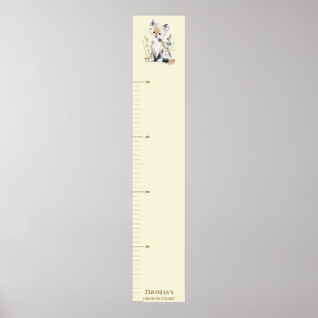 Tableau de croissance Woodland Fox pour enfants (Devant)