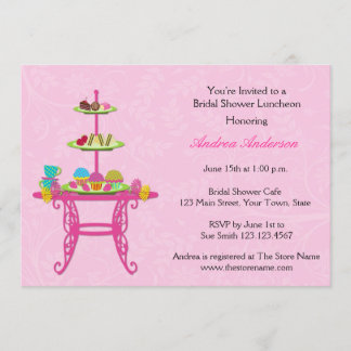 Tableau de dessert, rose, invitation de Fête de la