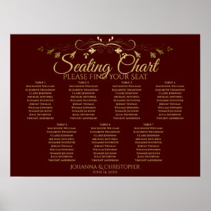 Tableau de disposition de mariage à 7 tables Marro